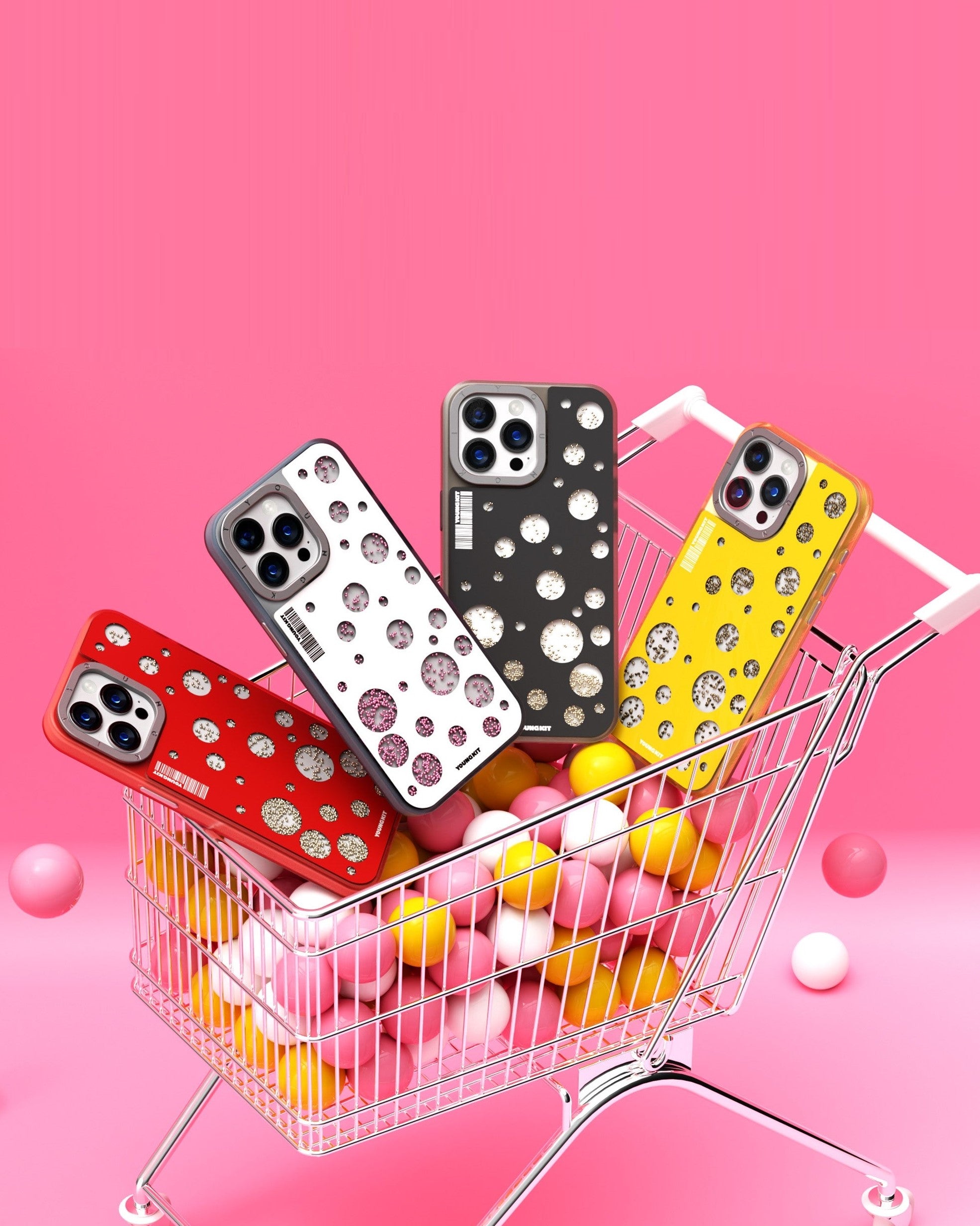 YoungKit Polka Dots iPhone 15 Pro Cover Case - Yellow (Original) Secondary image