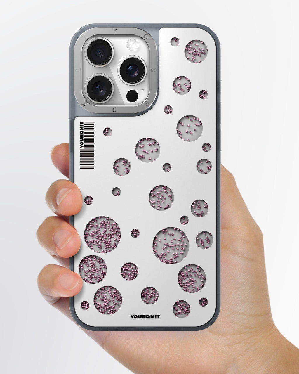 YoungKit Polka Dots iPhone 15 Pro Cover Case - White (Original)