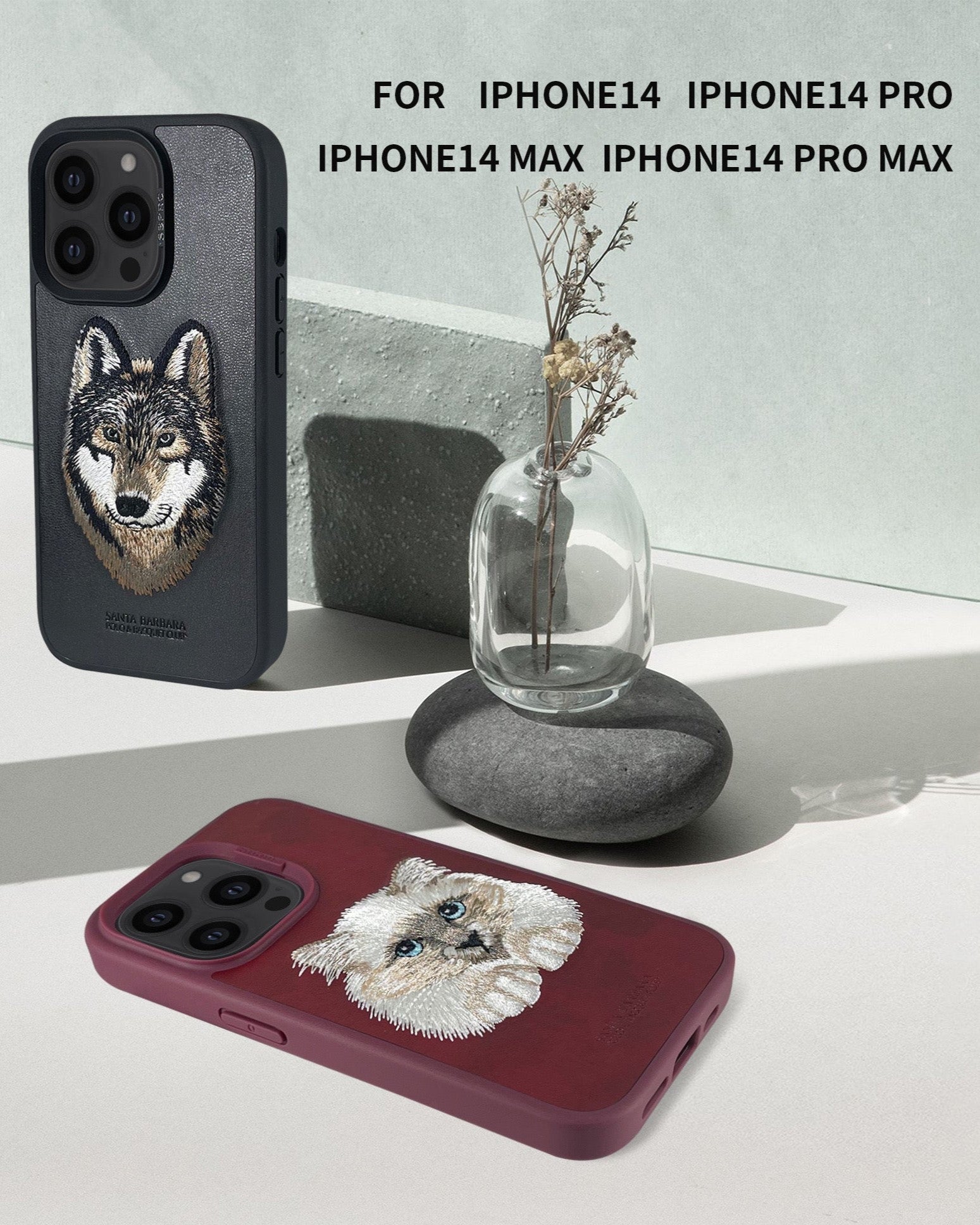 Santa Barbara Polo - Creta Collection iPhone 14 Max Leather Case 'Cat' (Original) Secondary image