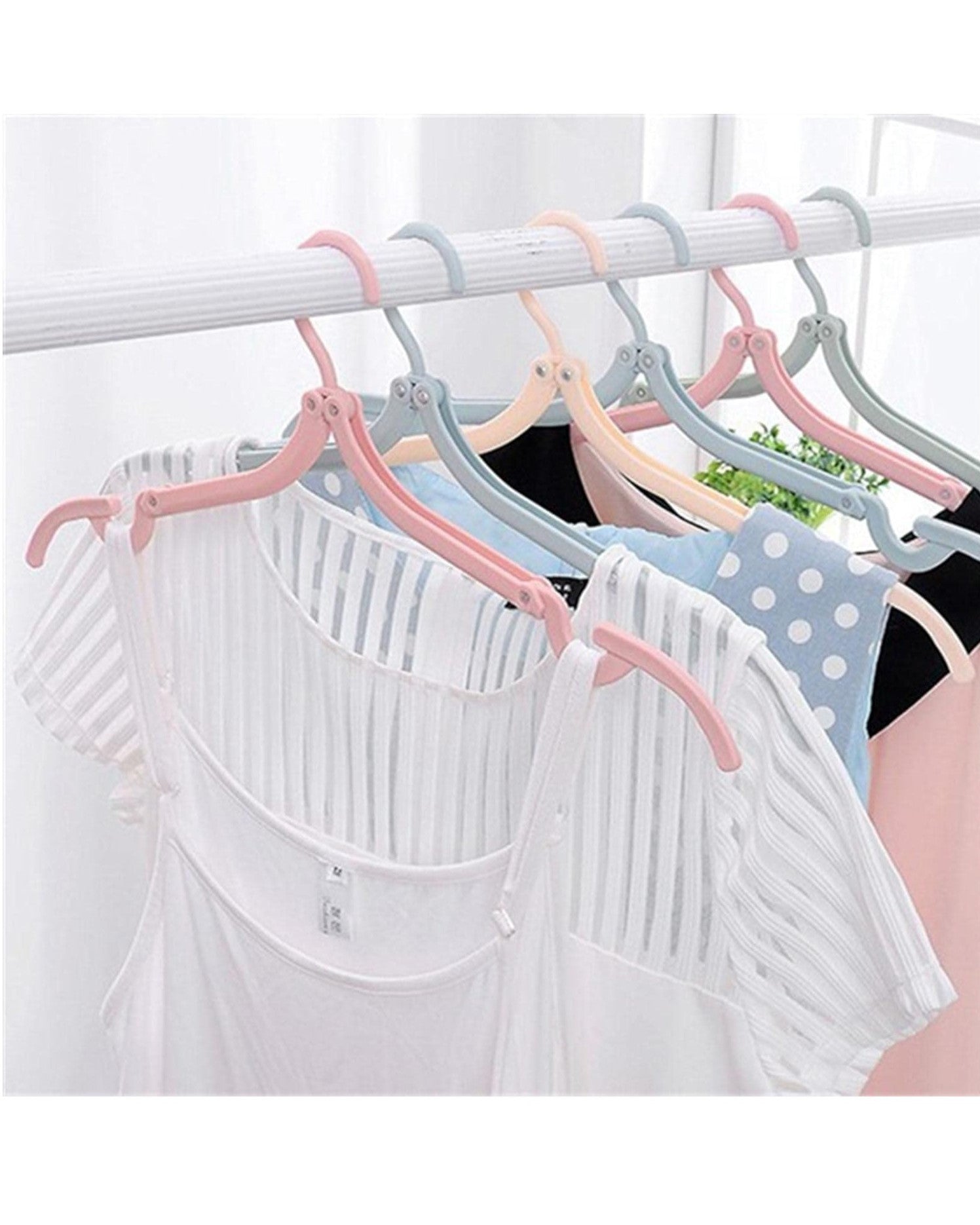 Portable Non-Slip Folding Clothes Hangers: Cool Grey Main image