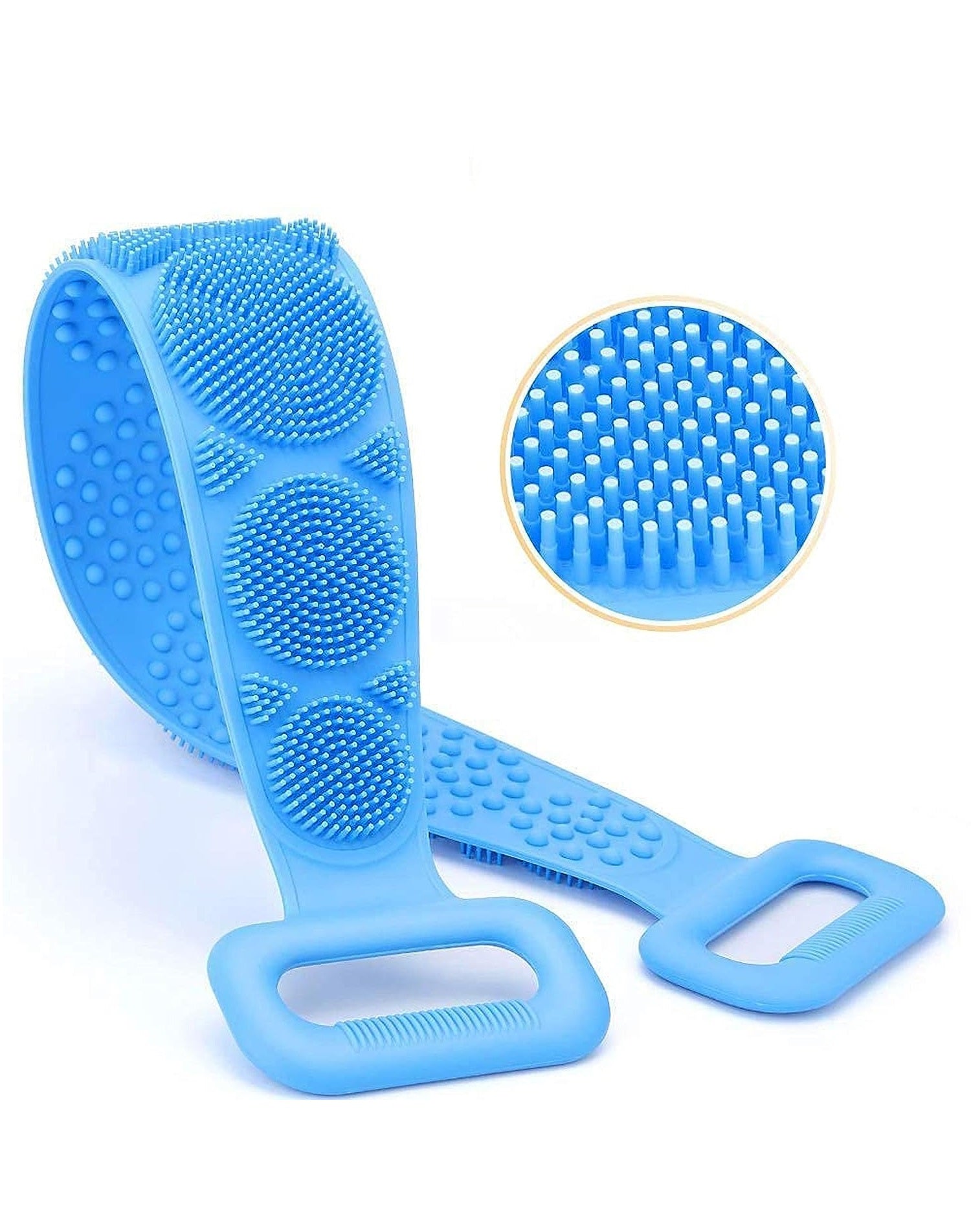 Silicone Body Back Scrubber Bath Brush - Blue Secondary image