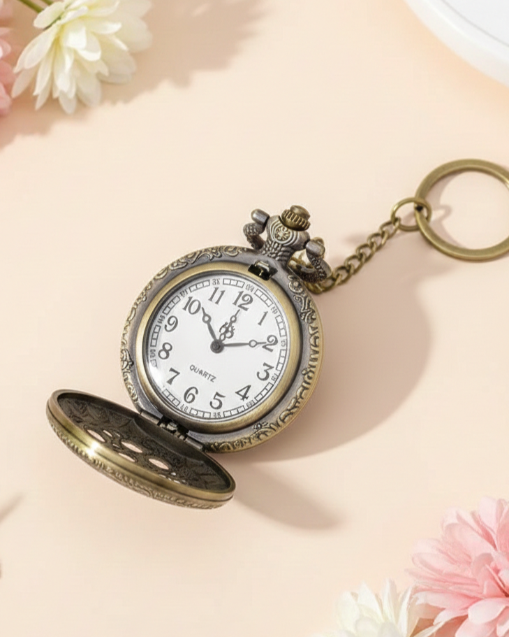 Pocket Watch Motorcycle Retro Keychain Main image