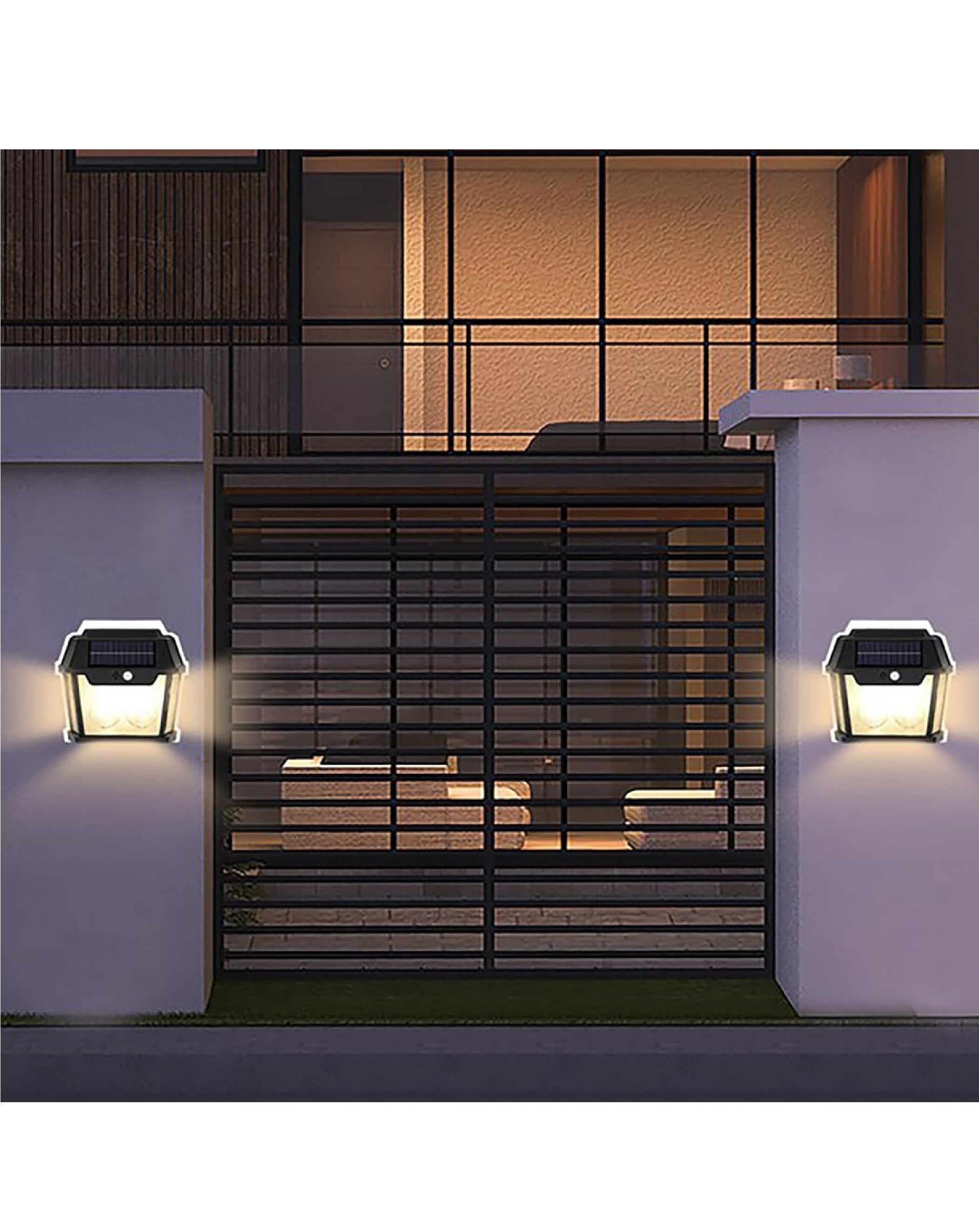 Dual Bulb Solar Interaction Outdoor Wall Lamp