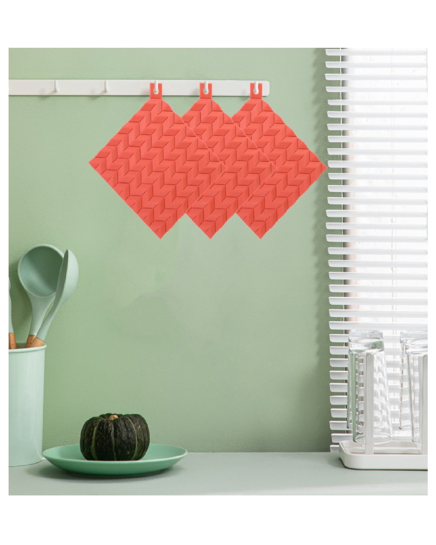 Heat Resistant Silicone Square Trivet Mat - Set of 2