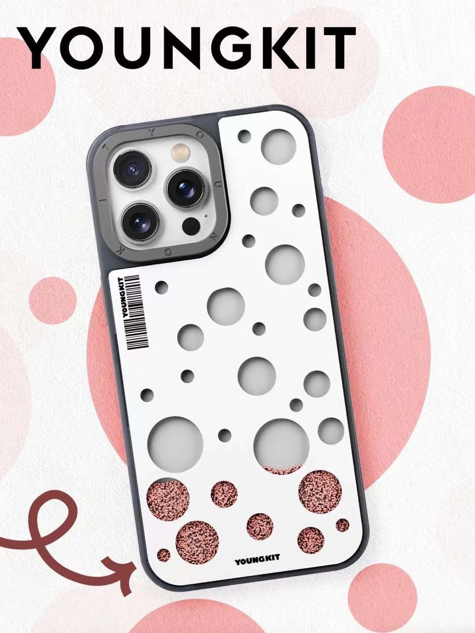 YoungKit Polka Dots iPhone 15 Pro Cover Case - White (Original)