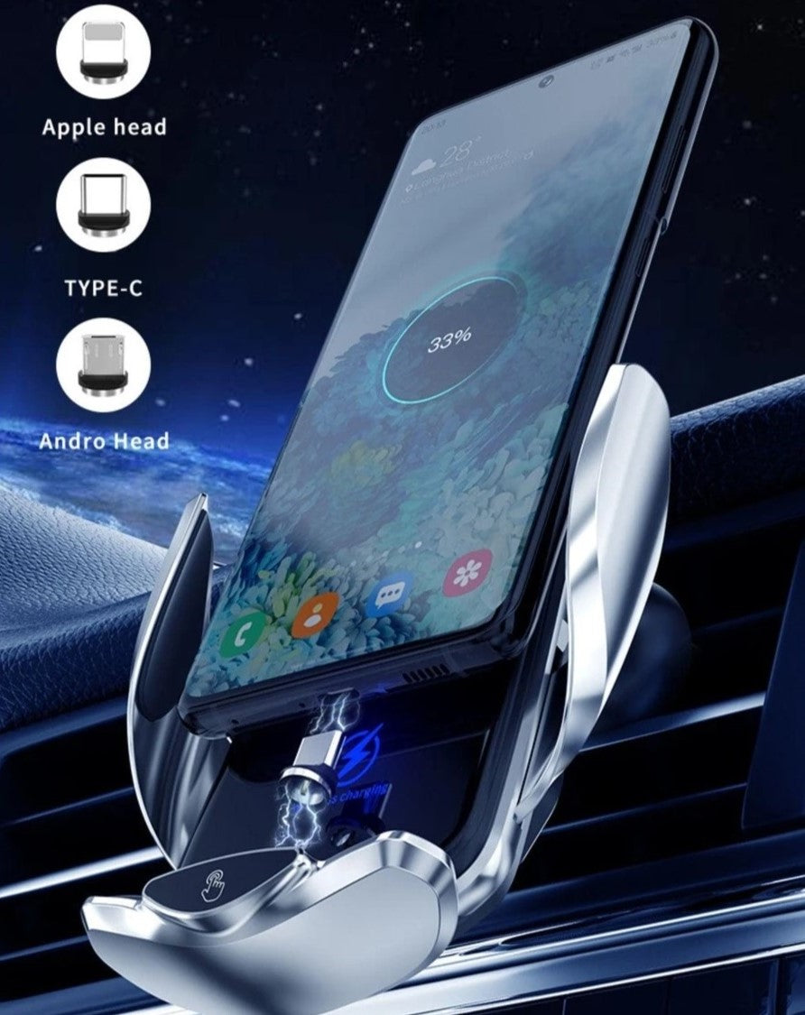 Smart Sensor Car Mobile Holder with Wireless Charger Secondary image